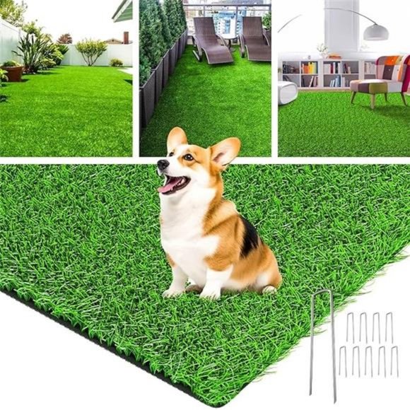 Realistic Artificial Grass Rug Dog Grass Mat with Drainage Holes 4 Feet x 6 Feet - Picture 7 of 7